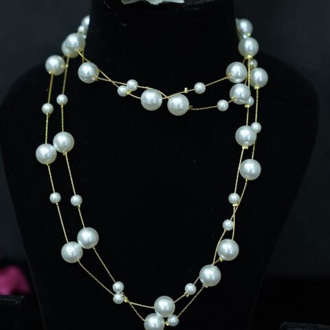 Indo western Long Pearl Necklace