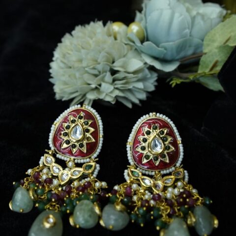 Traditional Kundan Multi Beads Pearl Rajwadi Set