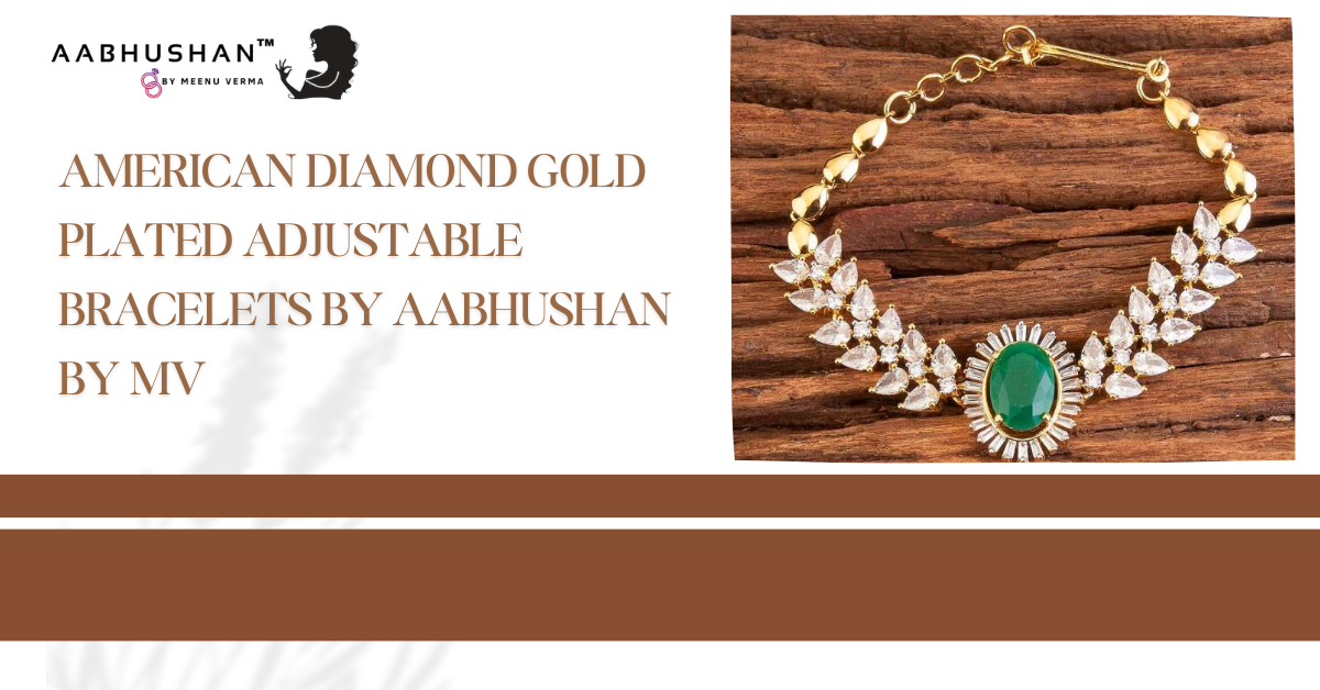 American Diamond Gold Plated Adjustable Bracelets by Aabhushan by MV: Elegance in Every Piece