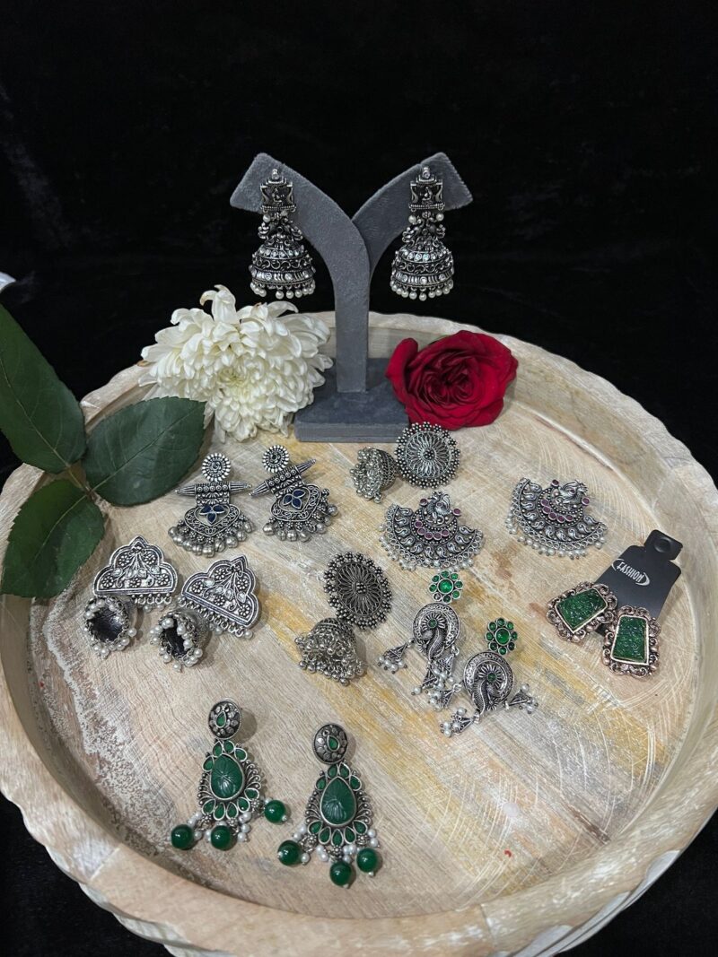 Oxidised Silver Earring